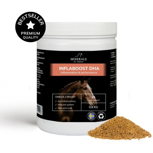 Inflaboost DHA dla koni 800 g Minerals by Nordic – opakowanie z granulatem