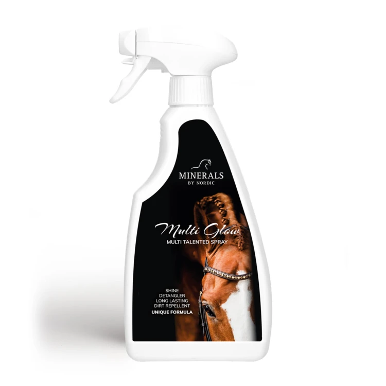 Minerals by Nordic Multi Glow 500 ml – spray nabłyszczający do sierści, grzywy i ogona konia z efektem łatwego rozczesywania