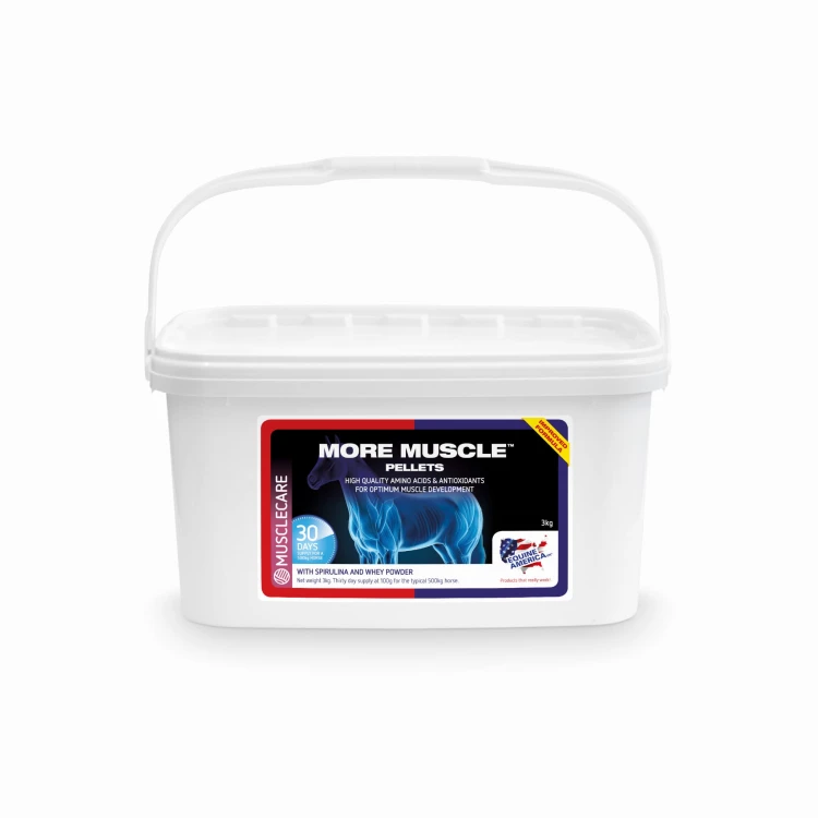 More Muscle Pellets 3 kg – suplement dla koni w formie pelletu wspierający rozwój i utrzymanie masy mięśniowej