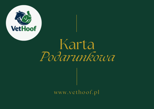 Karta podarunkowa VetHoof – bon podarunkowy do sklepu jeździeckiego z akcesoriami i suplementami dla koni
