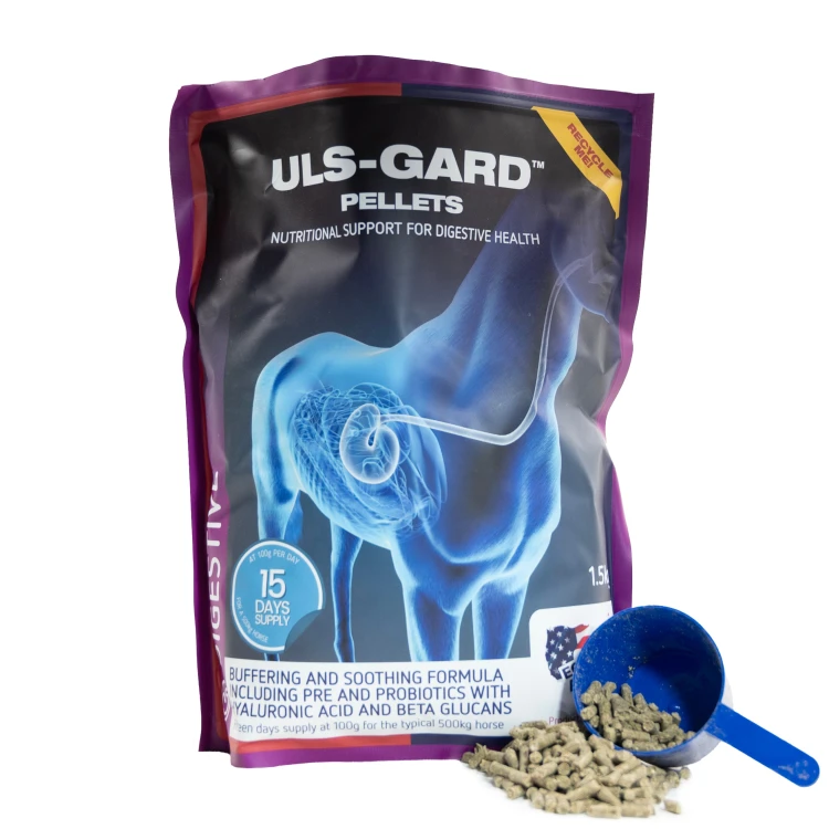 ULS-GARD Pellets 1,5 kg Equine America – suplement dla koni wspierający zdrowie żołądka i układu trawiennego w formie peletu.