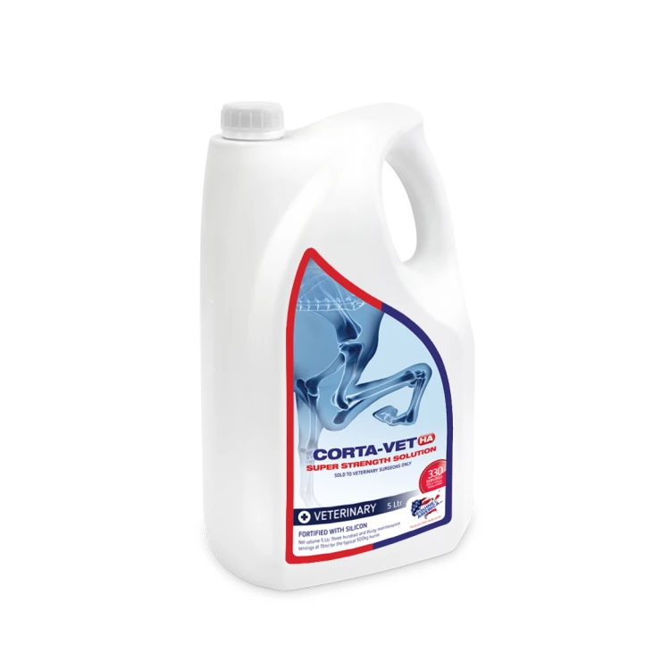 Corta-Vet HA Super Strength Solution 5 L – płynny suplement dla koni wspierający stawy i chrząstkę w dużym opakowaniu.