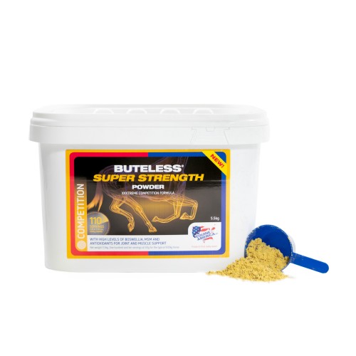 Buteless Super Strength Powder 5,5 kg Equine America – suplement dla koni wspierający stawy i aparat ruchu.