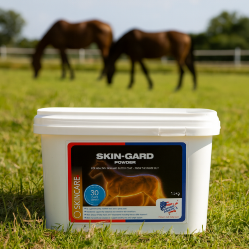 Skin-Gard Powder dla koni 1,5 kg Equine America – suplement dla zdrowej skóry i lśniącej sierści