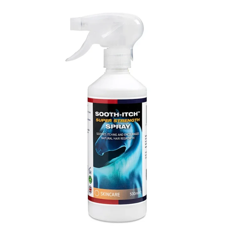 Sooth-Itch Super Strength Spray 500 ml dla koni – preparat do pielęgnacji skóry, łagodzący podrażnienia i wspierający naturalny odrost sierści. Wygodna forma sprayu.
